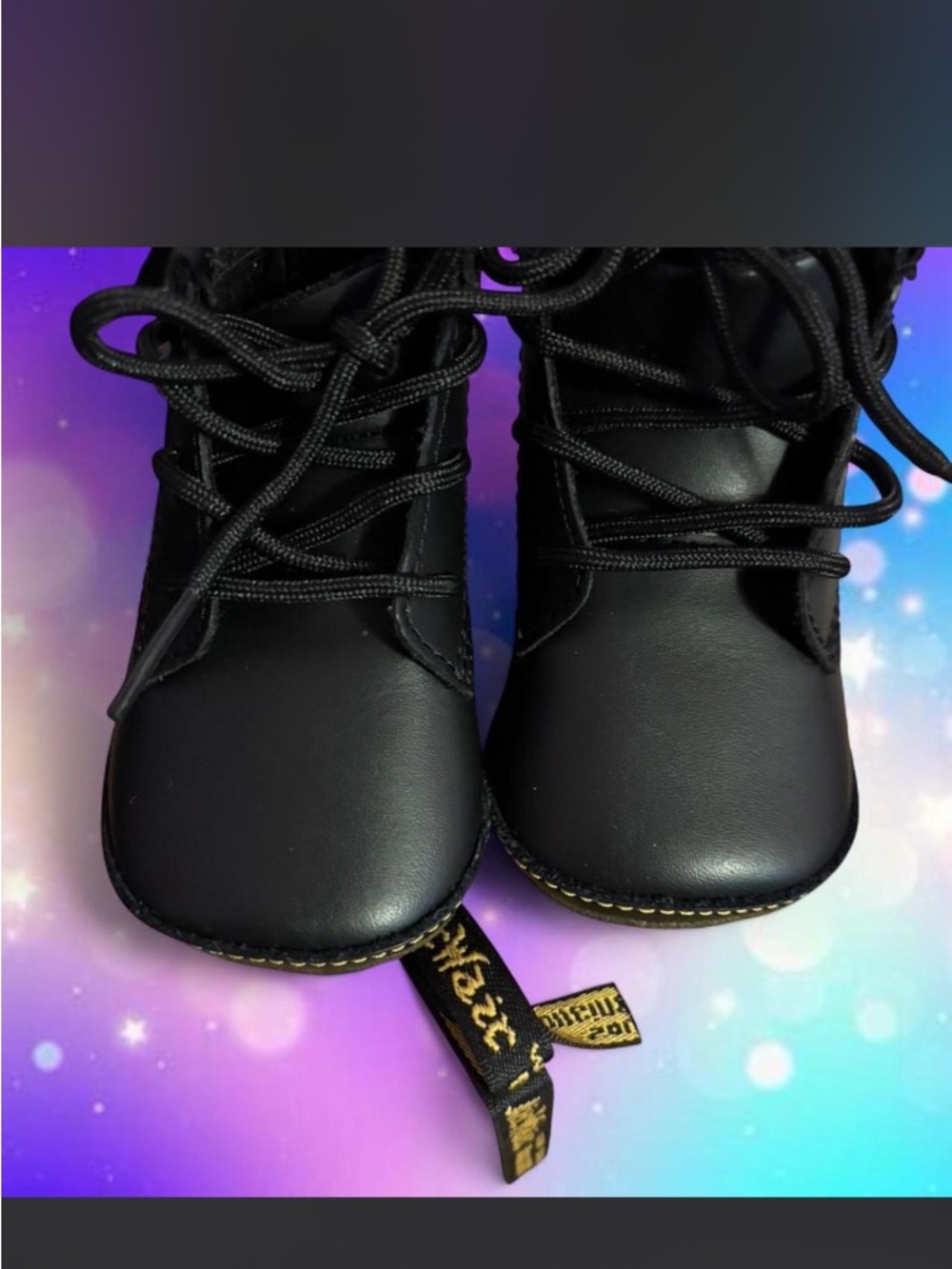 Dr. Martens infant Black Lace-Up Booties